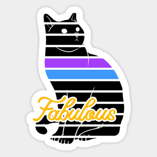 Abstract Black Cat Sticker